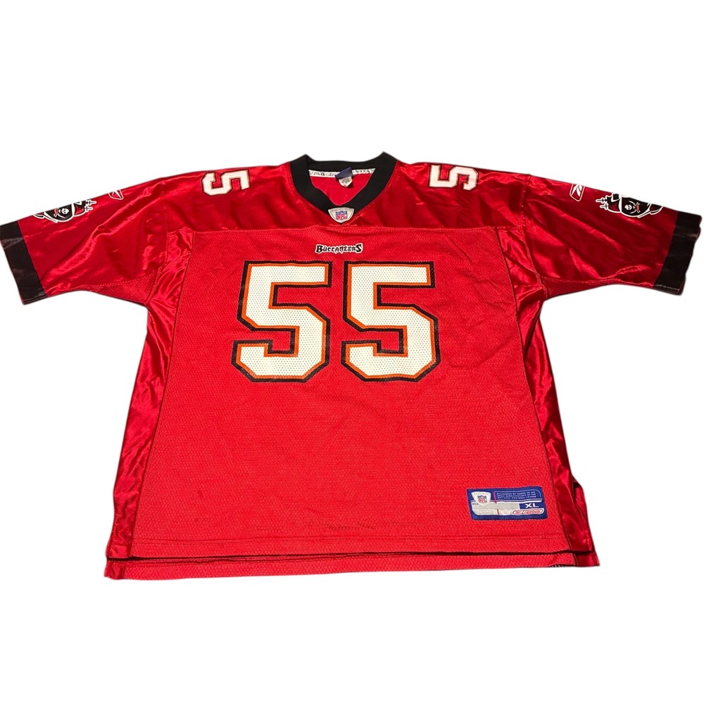 Reebok NFL Vintage Mens Red Tampa Bay Buccaneers Derrick Brooks #55 Jersey XL